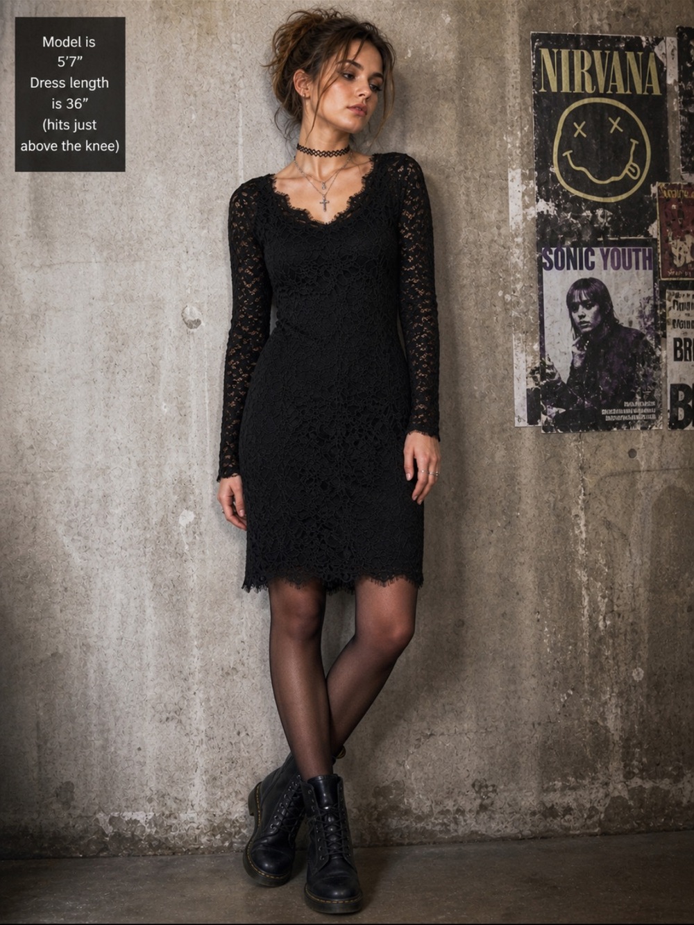 90s Jump Apparel black lace dress